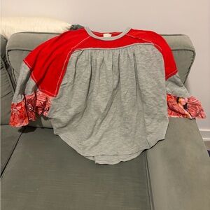 We The Free Red and Gray sweatshirt NWT
